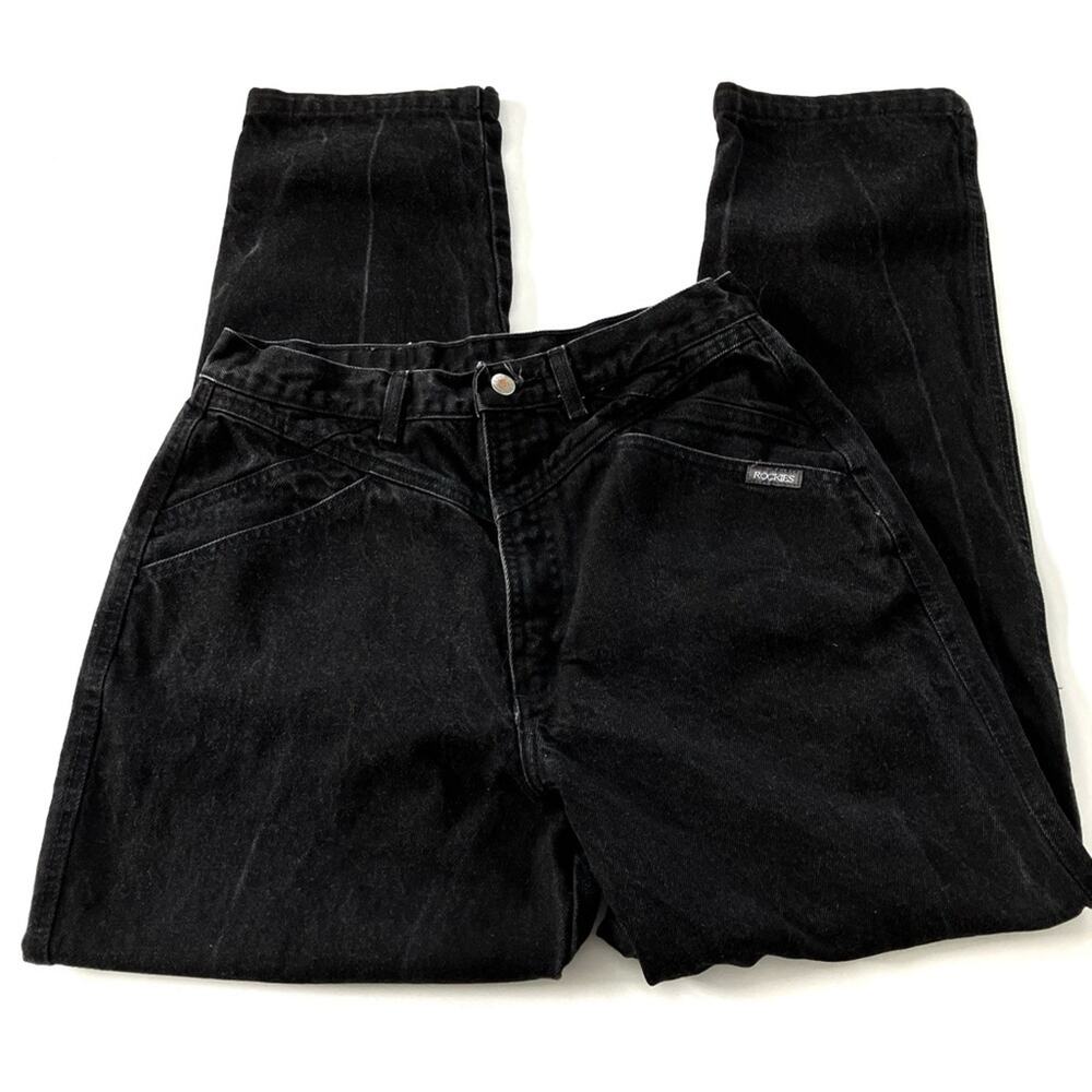 Rocky Mountain Vintage Black Denim High Waist Jeans 100% Cotton Womens 33